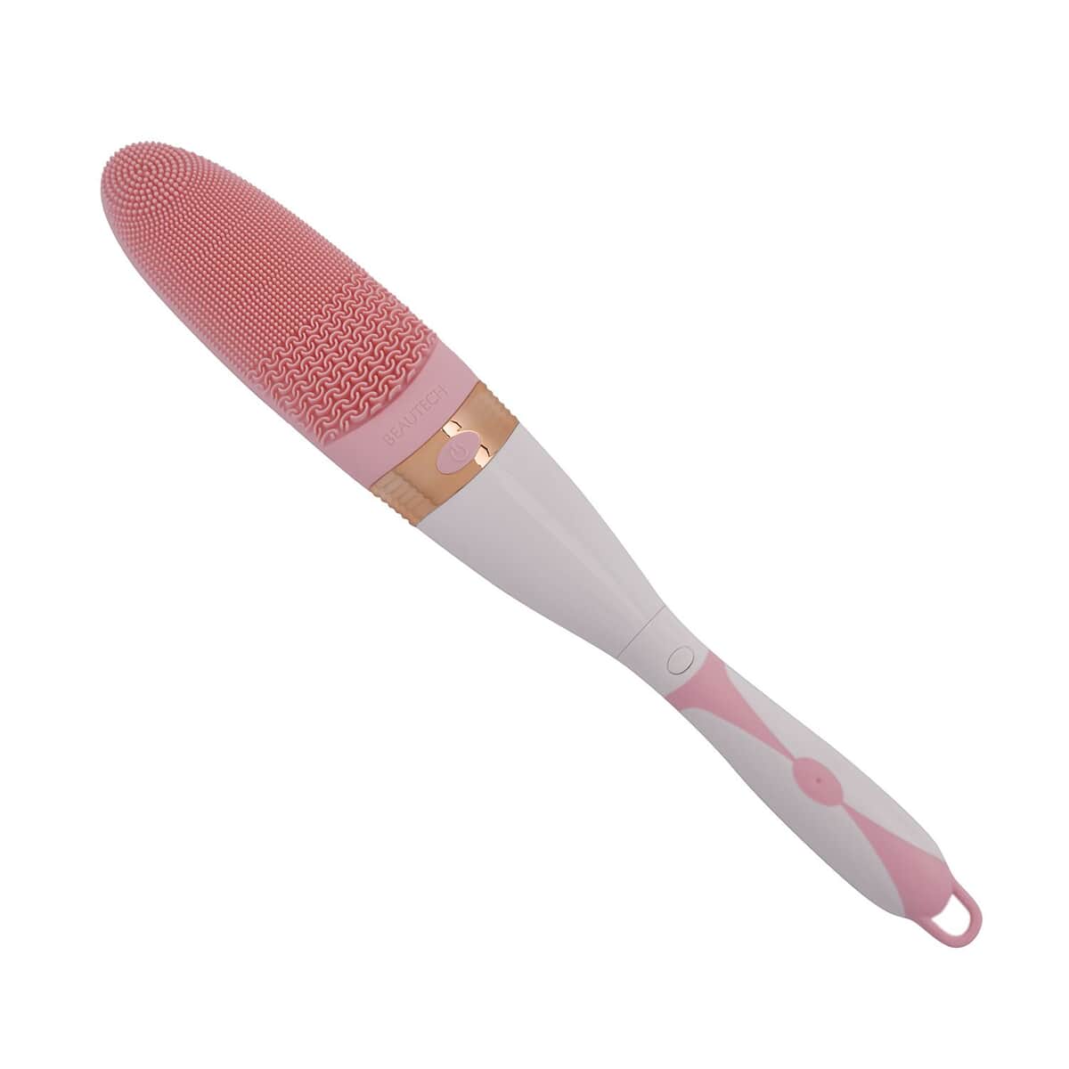 Electric Vibration Long Handle Silicone Bath Brush- Pink (16.9"x2.55"x1.57") (2AA Battery Not Incuded) image number 1