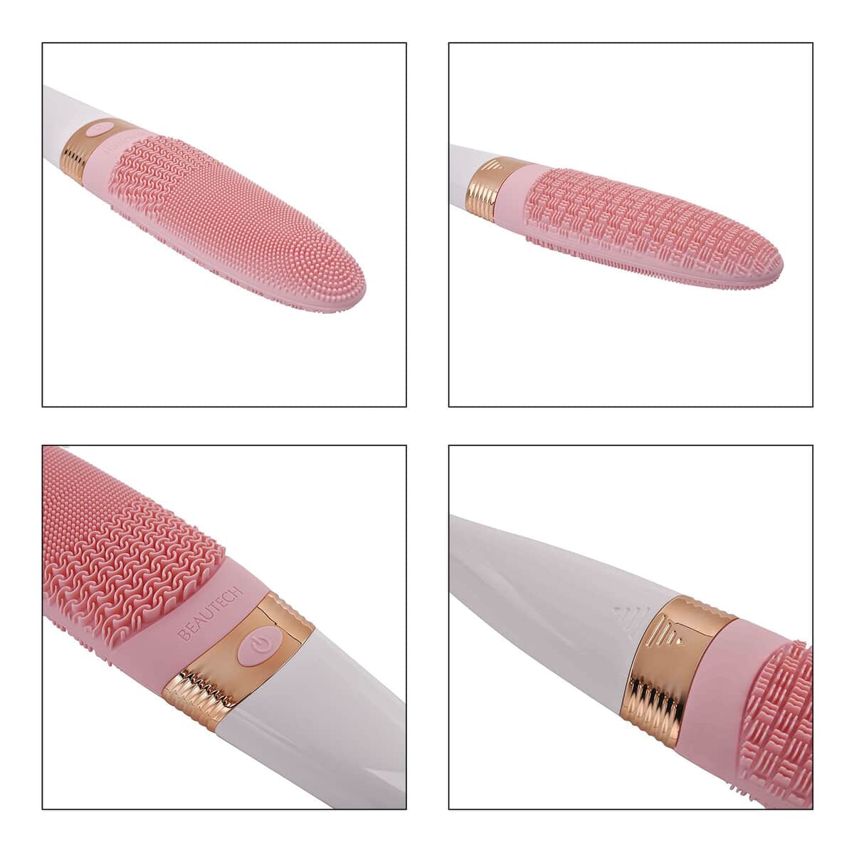 Electric Vibration Long Handle Silicone Bath Brush- Pink (16.9"x2.55"x1.57") (2AA Battery Not Incuded) image number 3