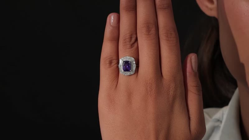 Rhapsody 950 Platinum AAAA Tanzanite and Diamond Cocktail Ring| Halo Ring| Cocktail Ring| Tanzanite Ring 5.85 Grams 3.15 ctw