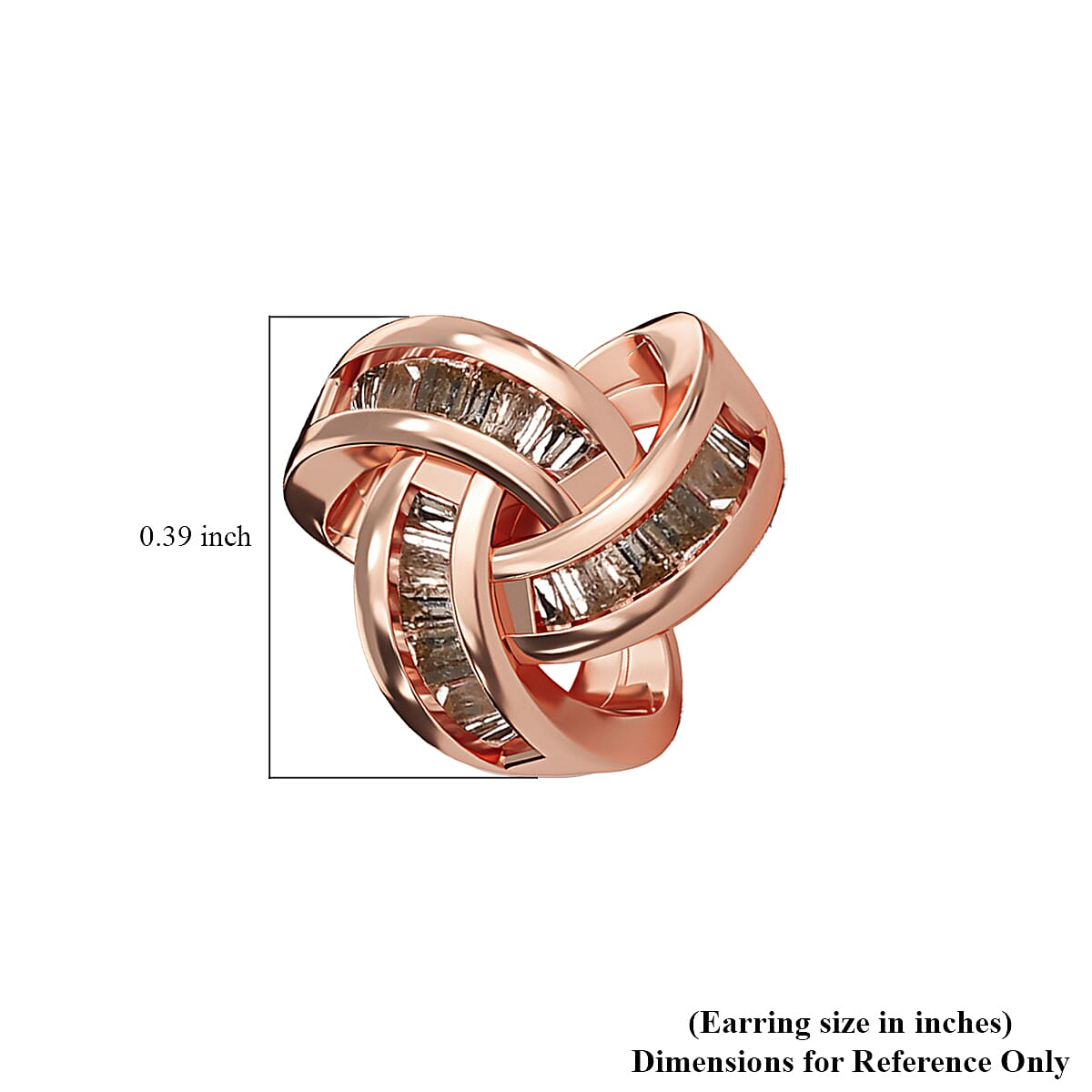 Natural Champagne Diamond Knotted Stud Earrings in 14K Rose Gold Over Sterling Silver 0.25 ctw