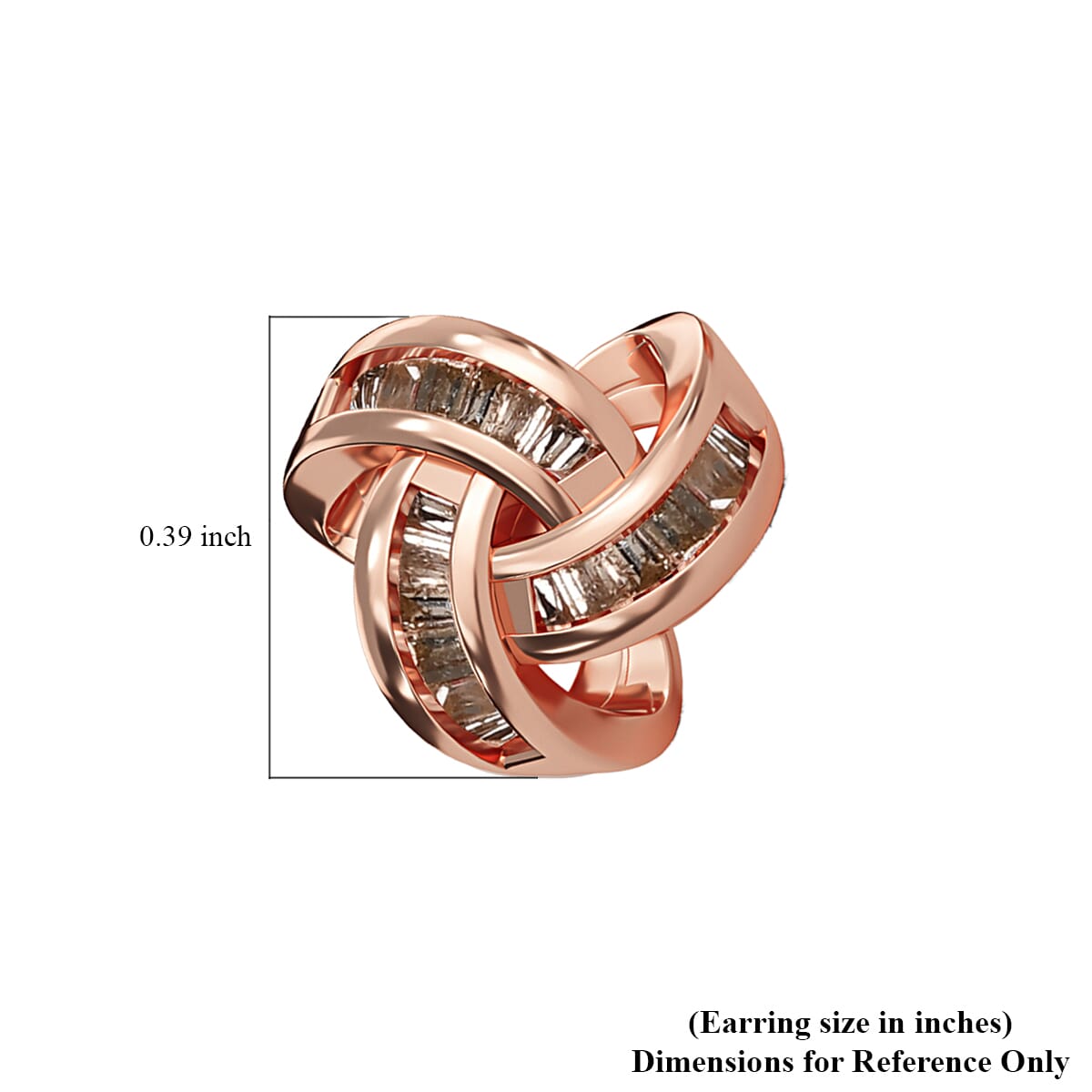 Natural Champagne Diamond Knotted Stud Earrings in 14K Rose Gold Over Sterling Silver 0.25 ctw image number 6