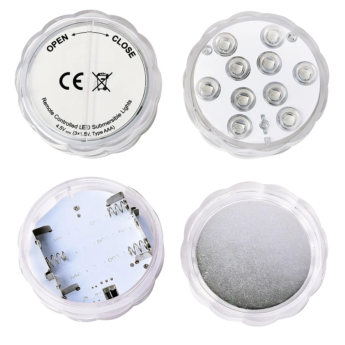 Set of 2 Multi Color 10 LED Submersible Light with 2pcs Remote image number 4