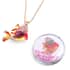 Multi Color Austrian Crystal and Enameled Fish Pendant Necklace in Dualtone 28 Inches with Compact Mirror image number 0