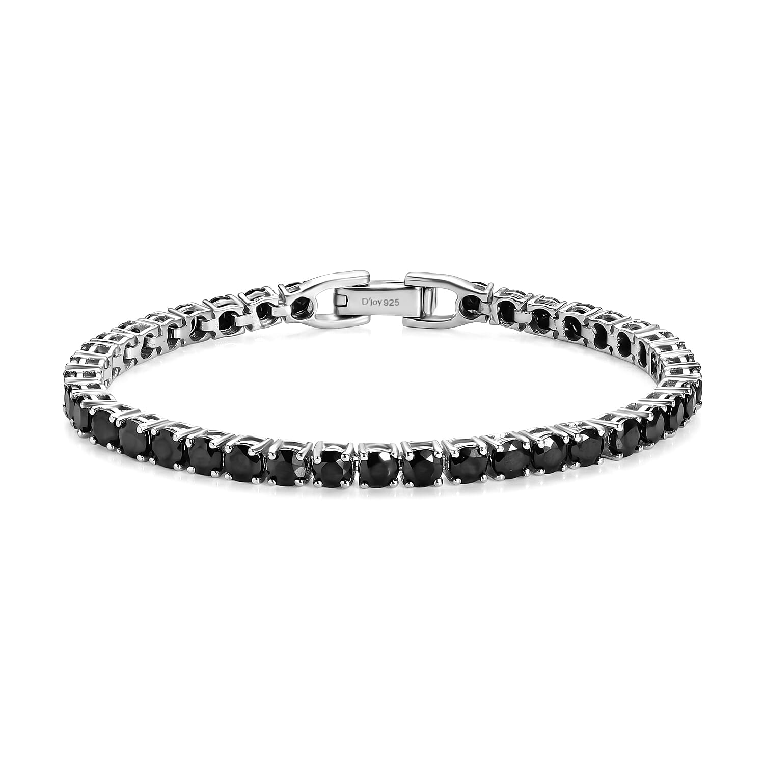 Silver Shungite 11.75 ctw Bracelet in Platinum Over Sterling Silver (7.25 In)