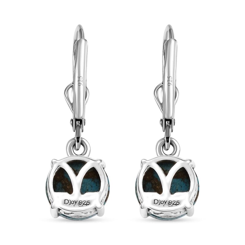 D'Joy Matrix Chestnut Brine Turquoise 4.25 ctw Lever Back Earring in Sterling Silver