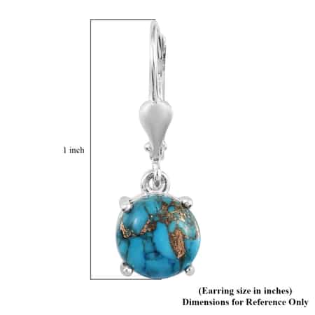Matrix Chestnut Brine Turquoise Lever Back Earring in Sterling Silver 4.25 ctw image number 7