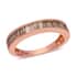 10K Rose Gold Natural Champagne Diamond Half Eternity Band Ring (Size 5.0) 3 Grams 1.00 ctw image number 0