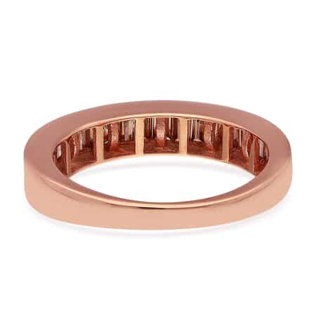 10K Rose Gold Natural Champagne Diamond Half Eternity Band Ring (Size 5.0) 3 Grams 1.00 ctw image number 4