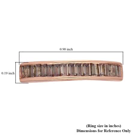 10K Rose Gold Natural Champagne Diamond Half Eternity Band Ring (Size 5.0) 3 Grams 1.00 ctw image number 5
