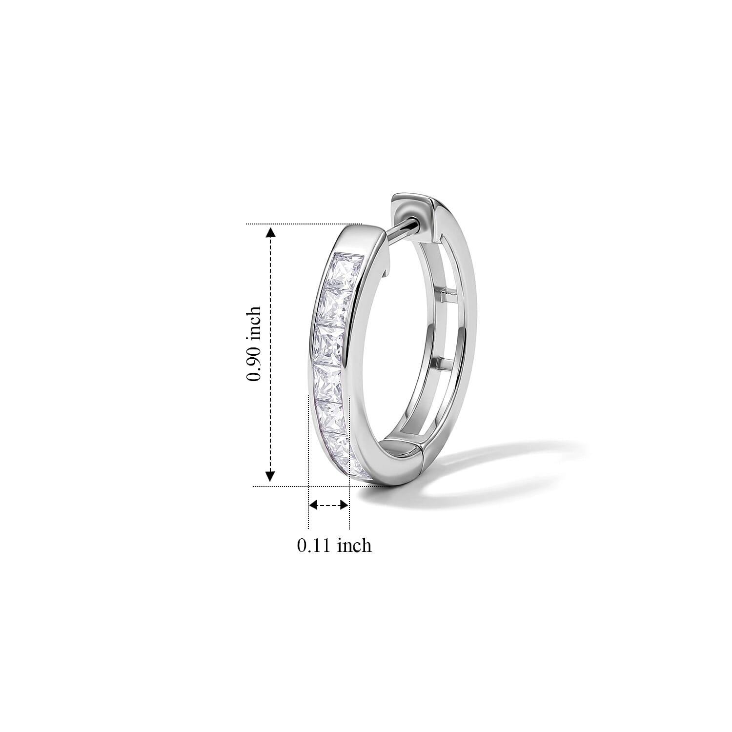 Simulated Diamond Earrings in Platinum Over Sterling Silver