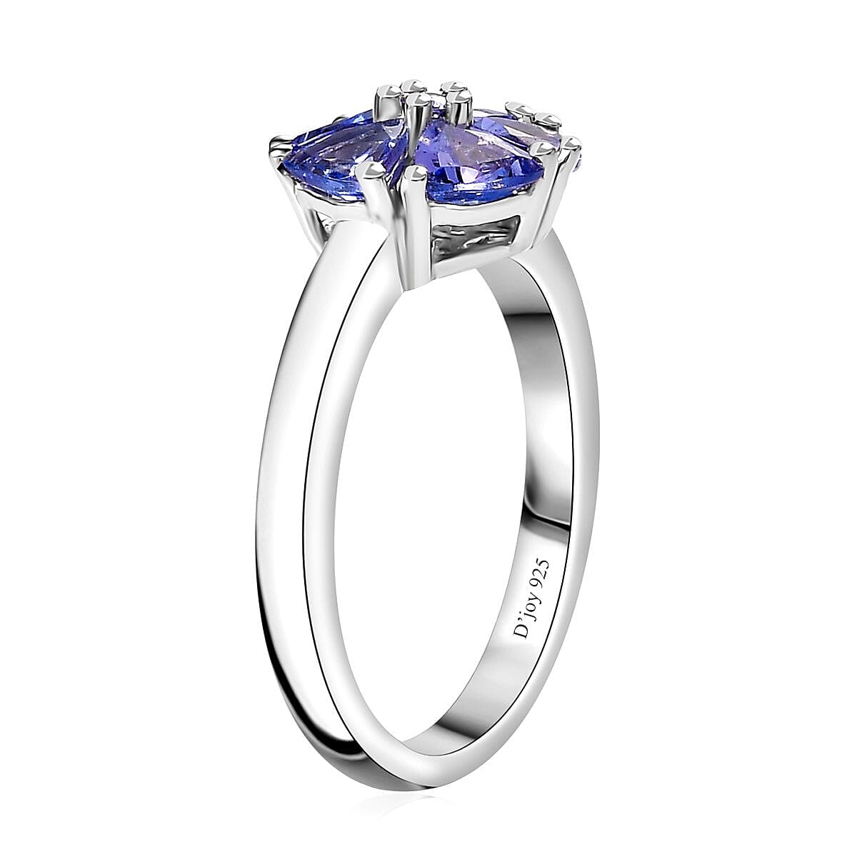 Tanzanite Floral Ring in Platinum Over Sterling Silver (Size 10.0) 1.15 ctw image number 3