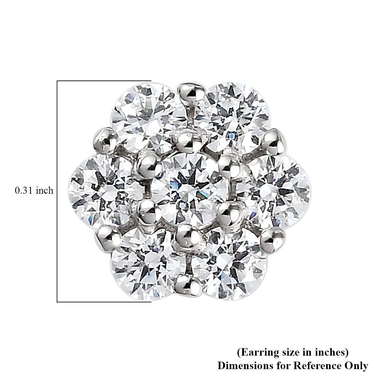 Lustro Stella Finest CZ Earrings in PlatInum Over Sterling Silver 1.60 ctw