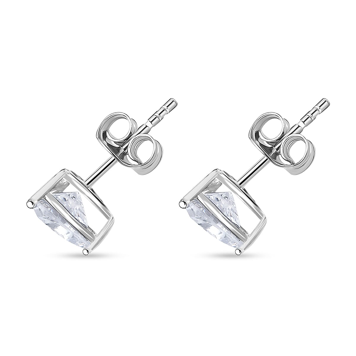 J Francis Embellished with Zirconia by Swarovski 4.25 ctw Heart Earrings in Platinum Over Sterling Silver