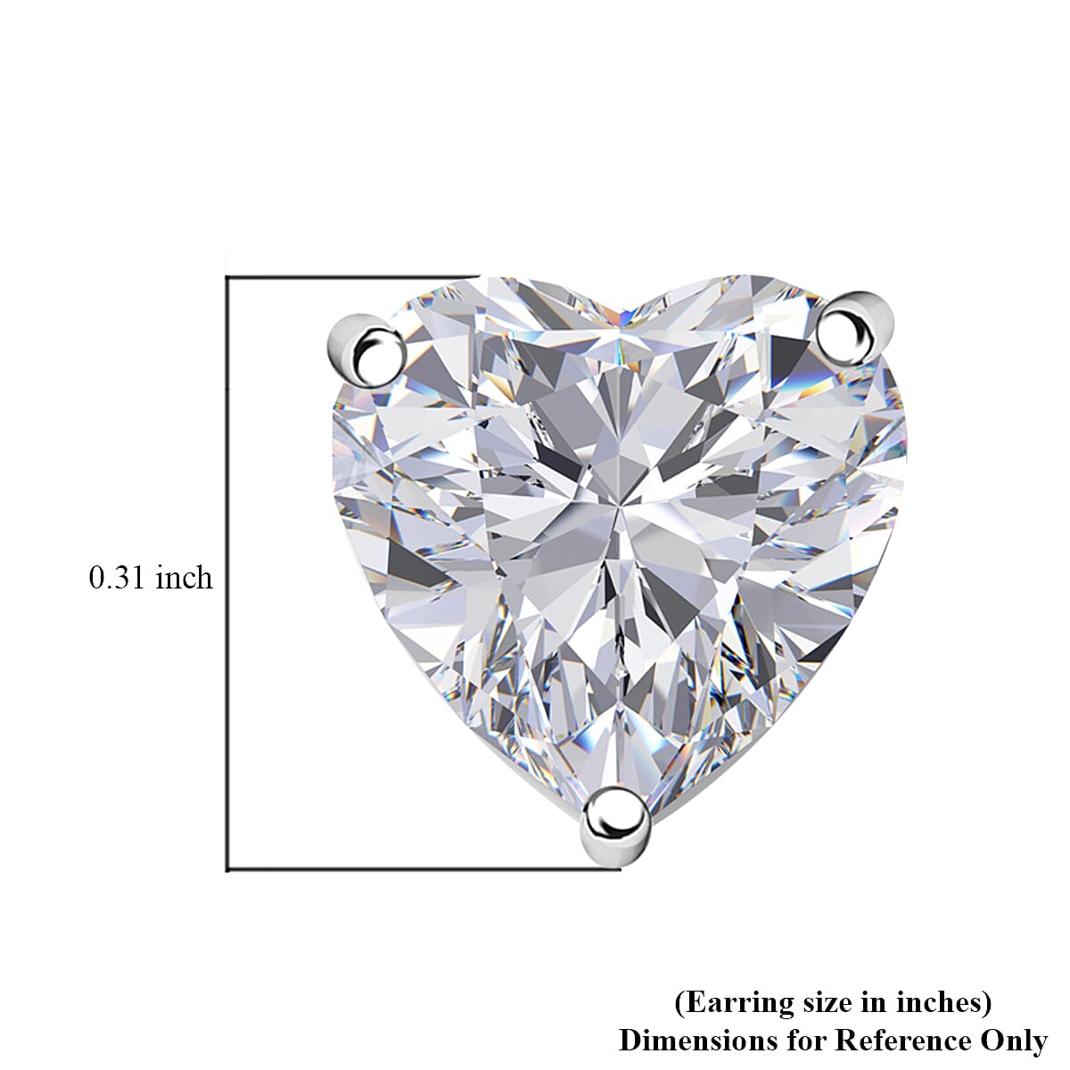 J Francis Embellished with Zirconia by Swarovski 4.25 ctw Heart Earrings in Platinum Over Sterling Silver