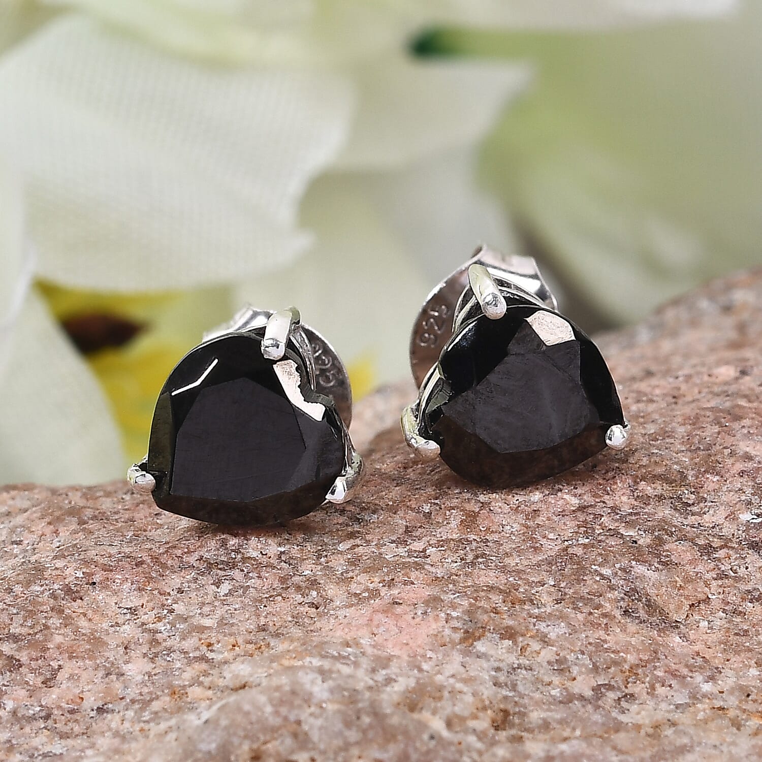 Silver Shungite 1.50 ctw Earrings in Platinum Over Sterling Silver