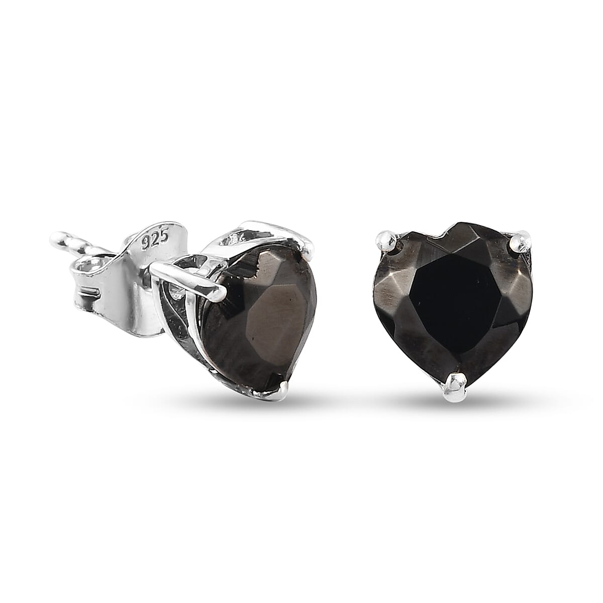 Silver Shungite 1.50 ctw Earrings in Platinum Over Sterling Silver
