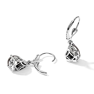 Silver Shungite 2.20 ctw Earrings in Platinum Over Sterling Silver