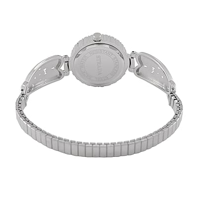 Strada stretchable Austrian Crystal Japanese Movement Water Resistant Bracelet Watch in Stainless Steel Strap and Back (9 In)