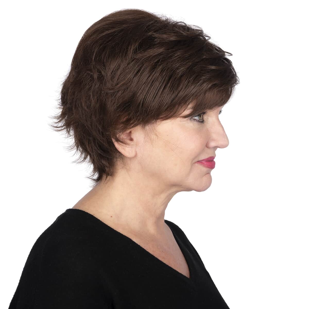 EASY WEAR Red Brown Linda Style Short Hair Wig For Women image number 2