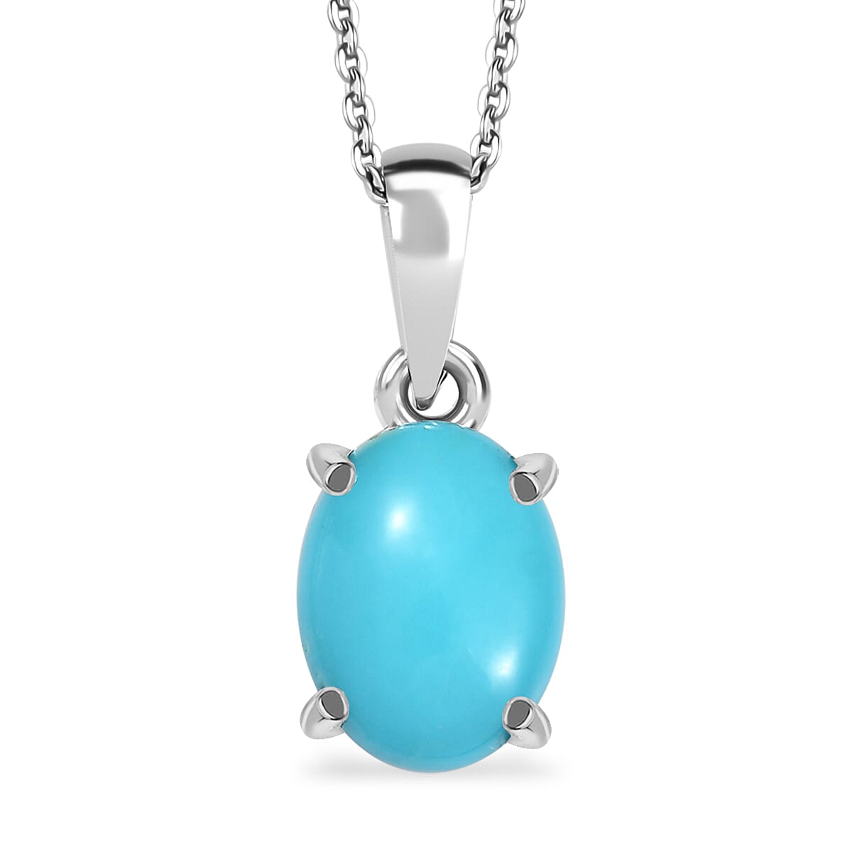 Premium Sleeping Beauty Turquoise 1.15 ctw Pendant without Chain in Platinum Over Sterling Silver 