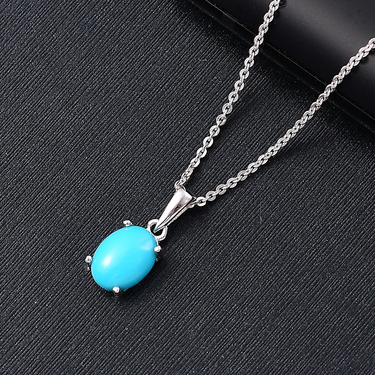 Premium Sleeping Beauty Turquoise 1.15 ctw Pendant without Chain in Platinum Over Sterling Silver 
