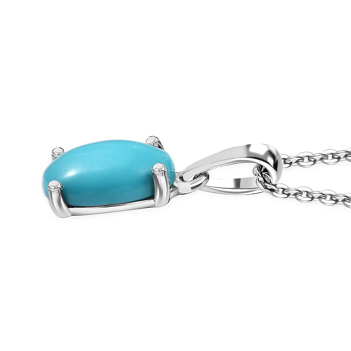 Premium Sleeping Beauty Turquoise 1.15 ctw Pendant without Chain in Platinum Over Sterling Silver 