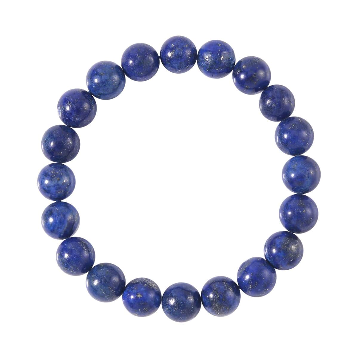 Lapis Lazuli Beaded Stretch Bracelet and Dog Tag Pendant Necklace (24.00 In) in Stainless Steel 219.15 ctw image number 4