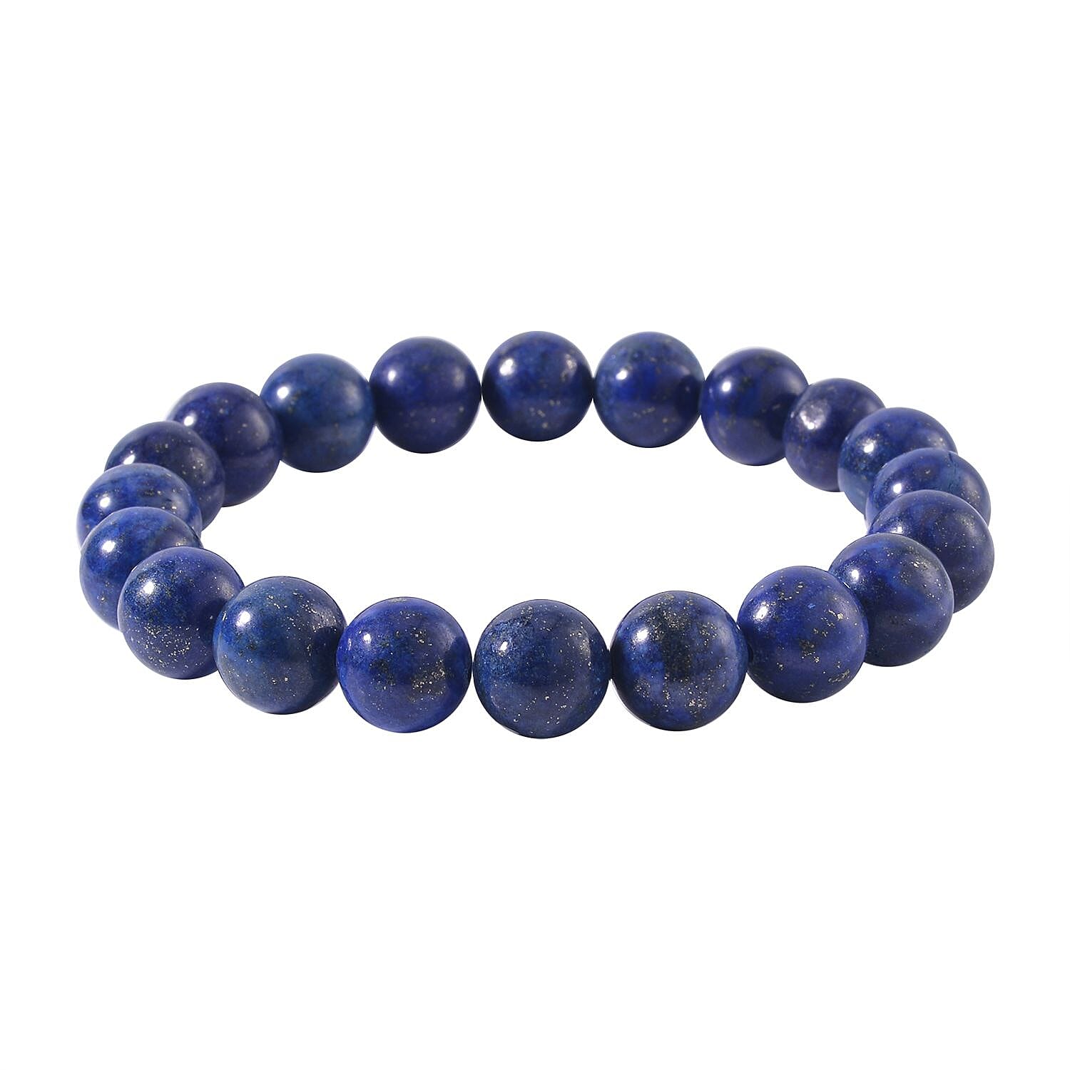 Lapis Lazuli Beaded Stretch Bracelet and Dog Tag Pendant Necklace (24.00 In) in Stainless Steel 219.15 ctw