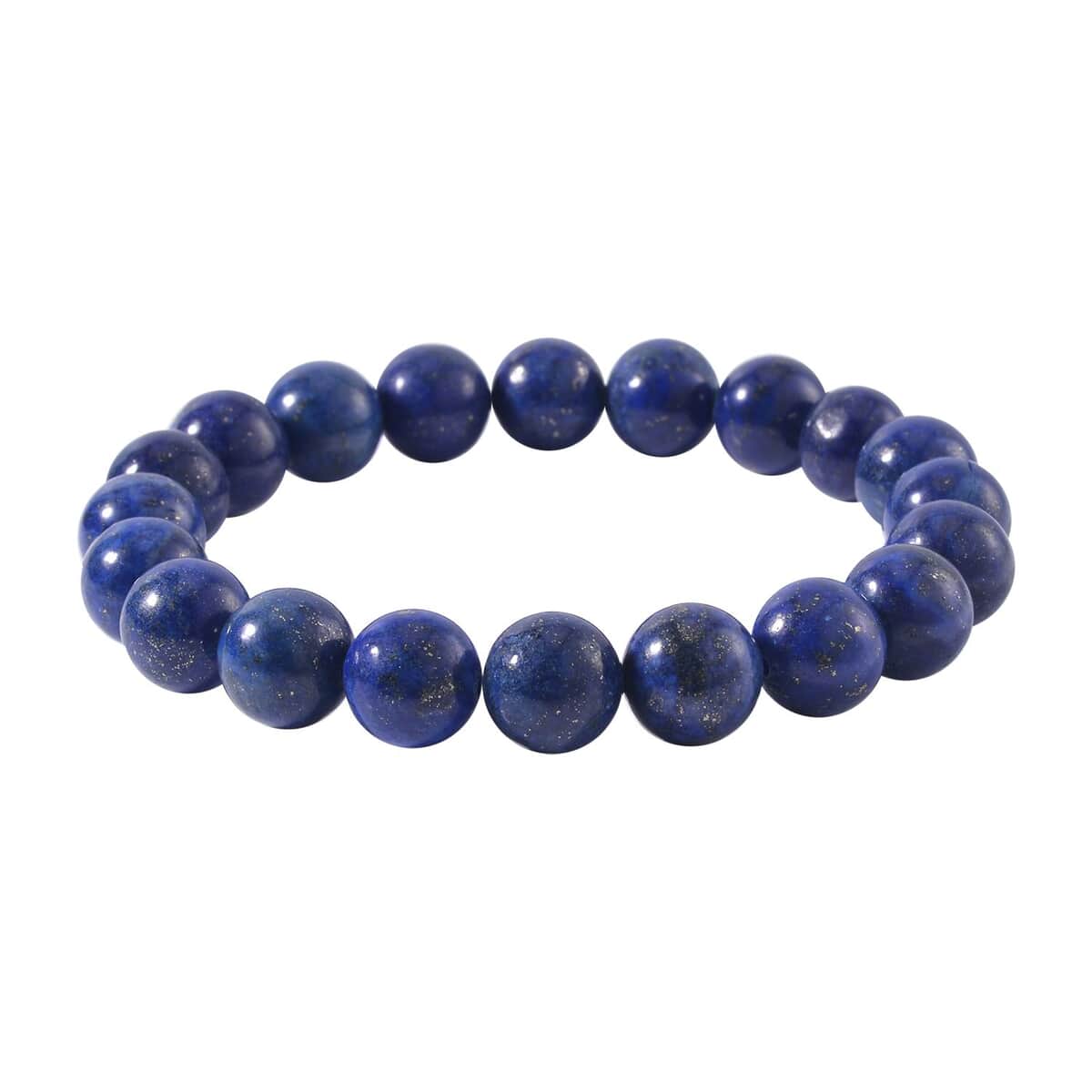 Lapis Lazuli Beaded Stretch Bracelet and Dog Tag Pendant Necklace (24.00 In) in Stainless Steel 219.15 ctw image number 5