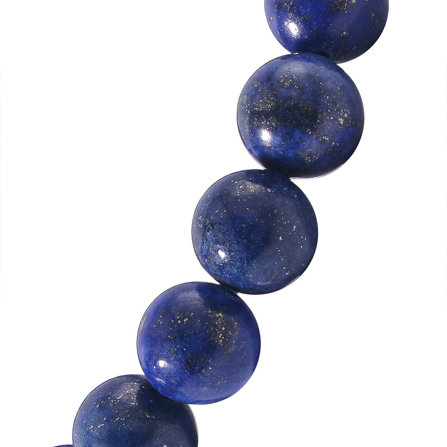 Lapis Lazuli Beaded Stretch Bracelet and Dog Tag Pendant Necklace (24.00 In) in Stainless Steel 219.15 ctw