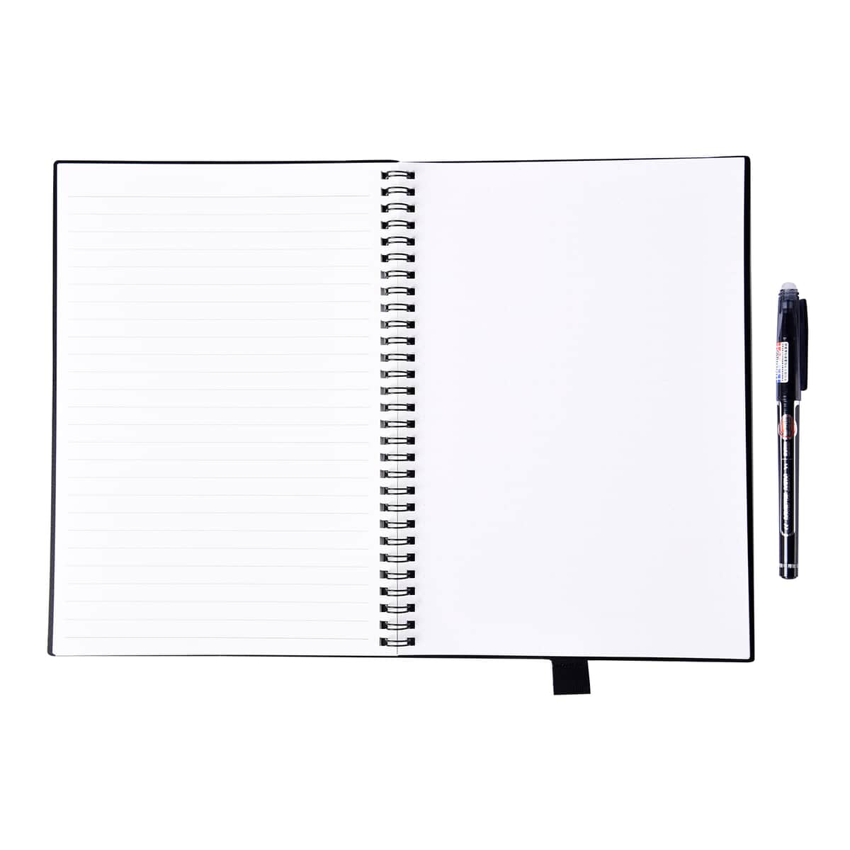 Black B5 Size Smart Reusable Dot Grid Eco Friendly Notebook with 1 Smudge Proof Reusable Ink Pen with erasable rubber image number 4