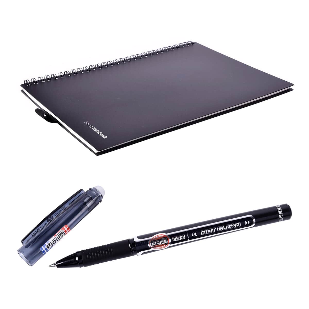 Black B5 Size Smart Reusable Dot Grid Eco Friendly Notebook with 1 Smudge Proof Reusable Ink Pen with erasable rubber image number 5