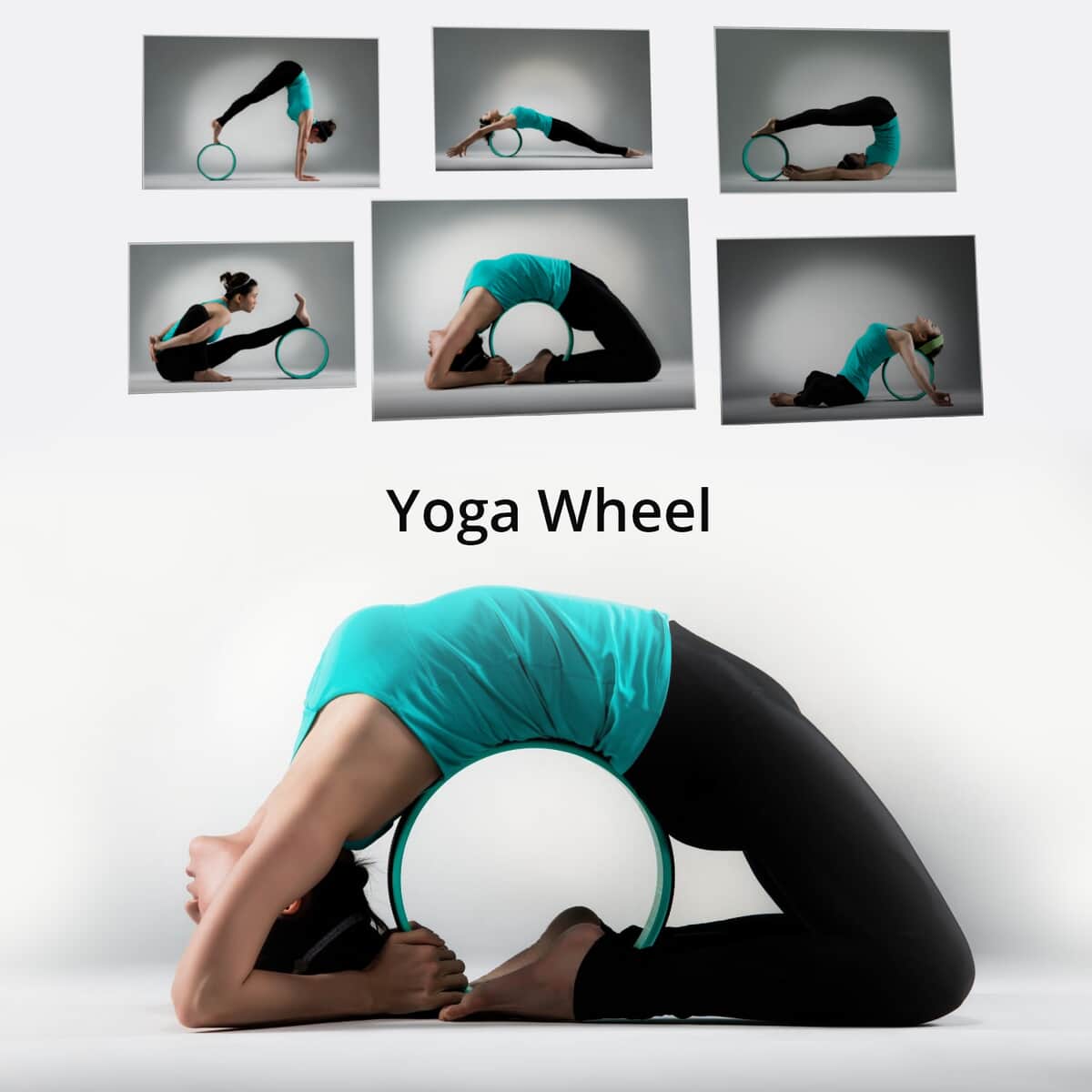 Black Yoga Wheel (12.99"x5.12") (Bearing Up to 600pounds) image number 1