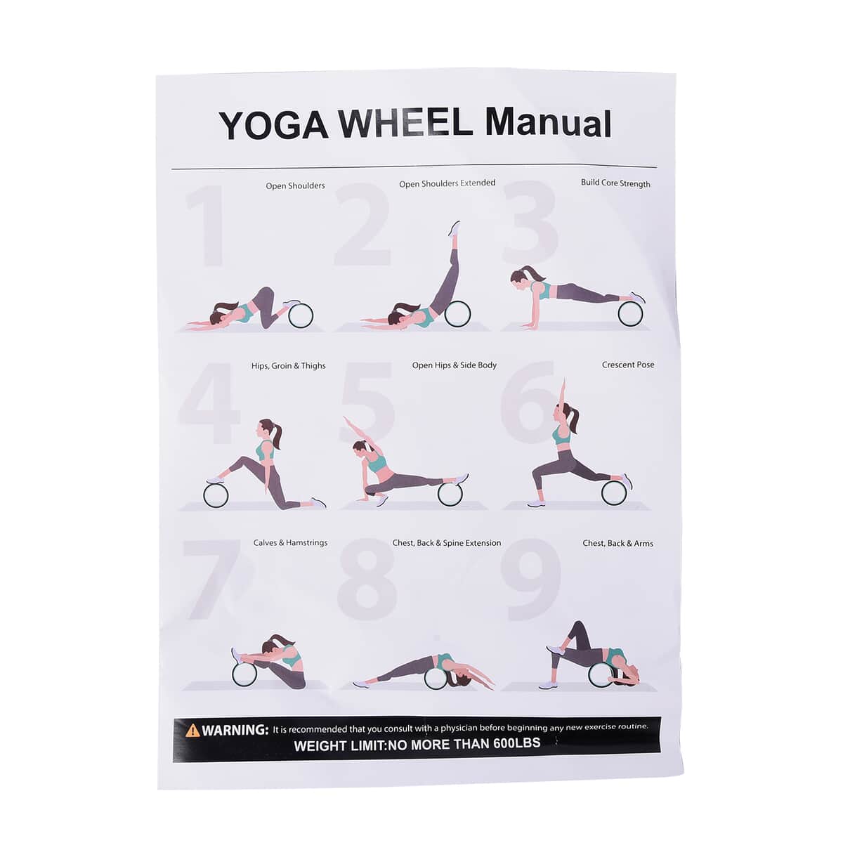 Pink Yoga Wheel for Flexibility, Stretching, Home Fitness, Balance Training (Bearing Up to 600 pounds) image number 4