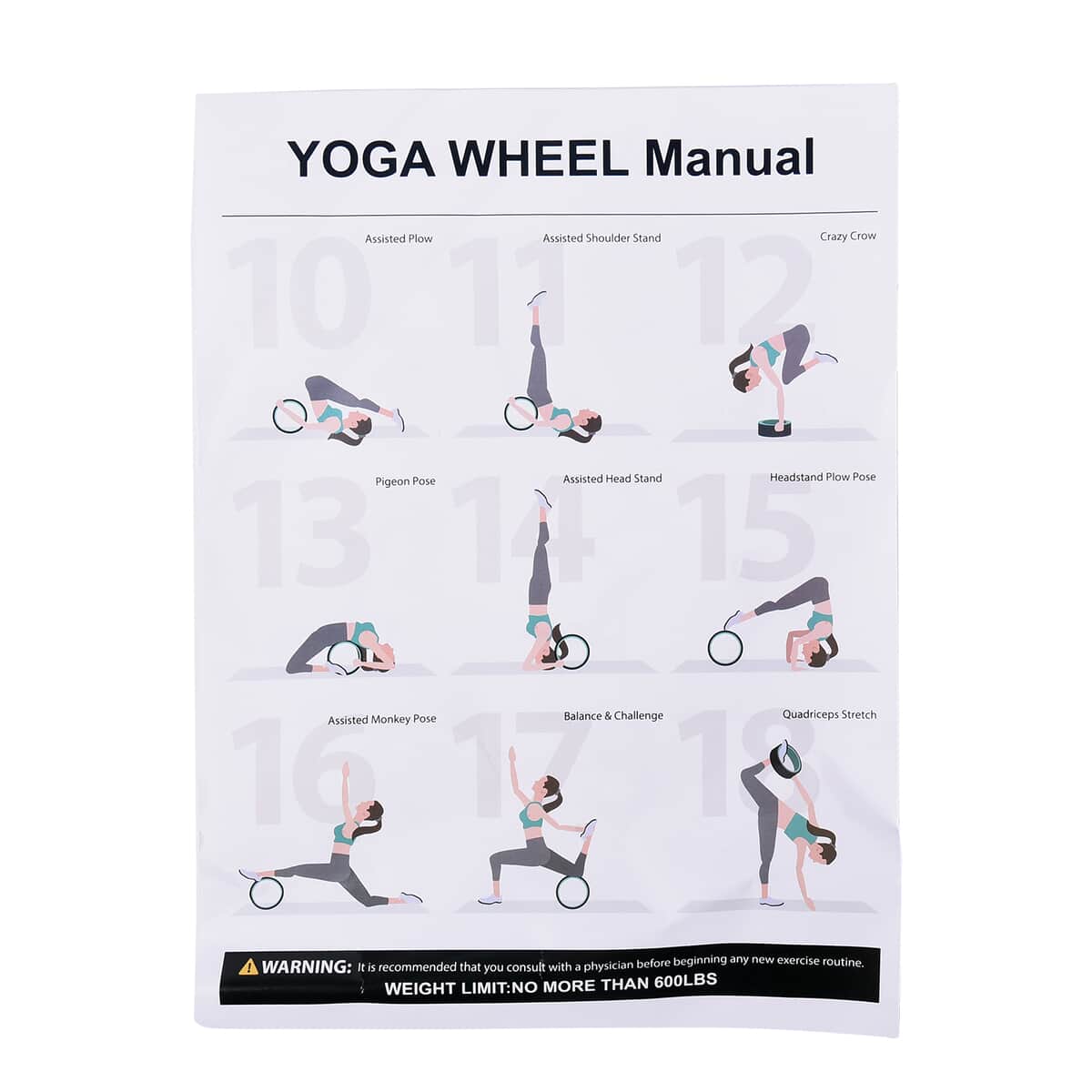 Pink Yoga Wheel for Flexibility, Stretching, Home Fitness, Balance Training (Bearing Up to 600 pounds) image number 5