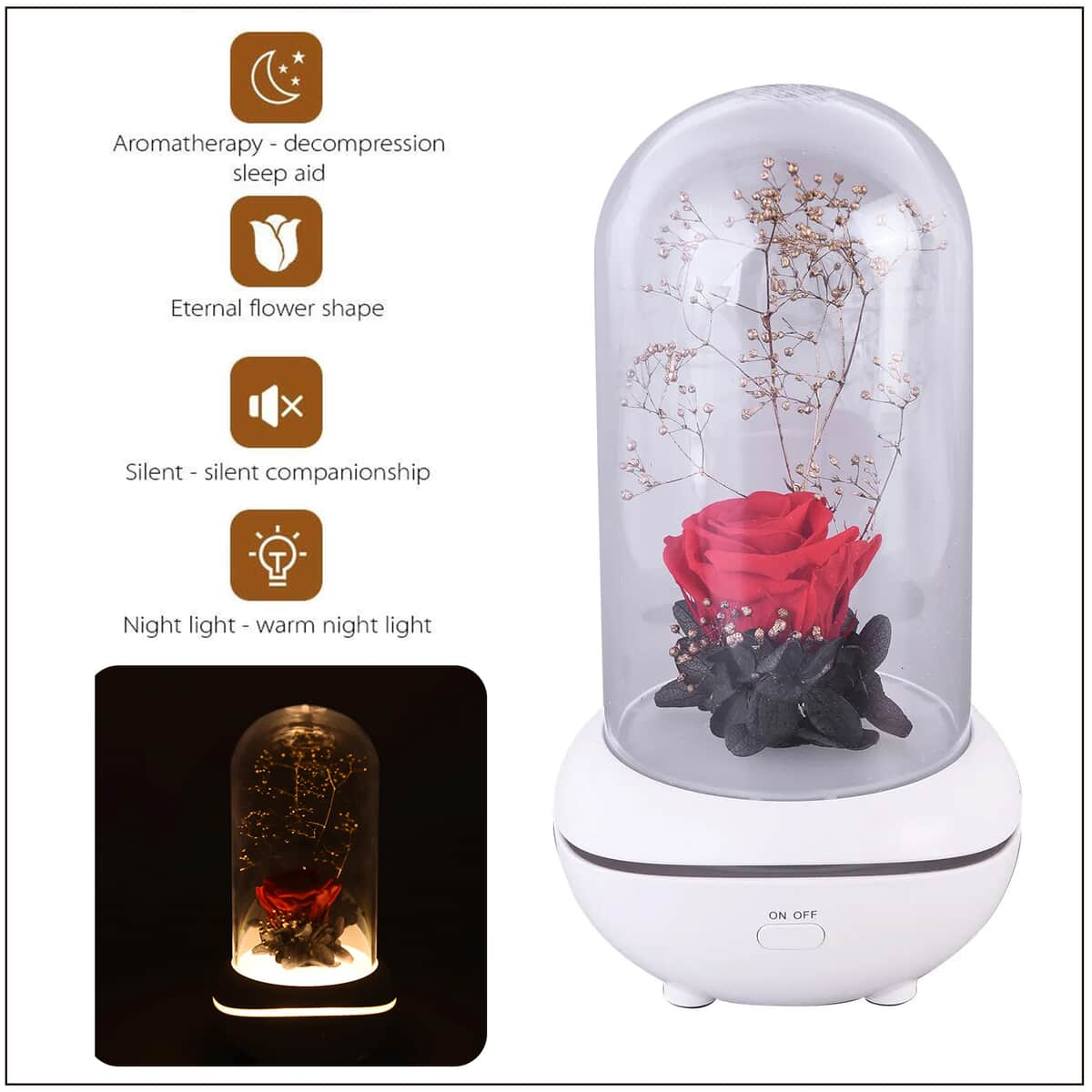 Red Eternal Flower Aromatherapy Lamp image number 1