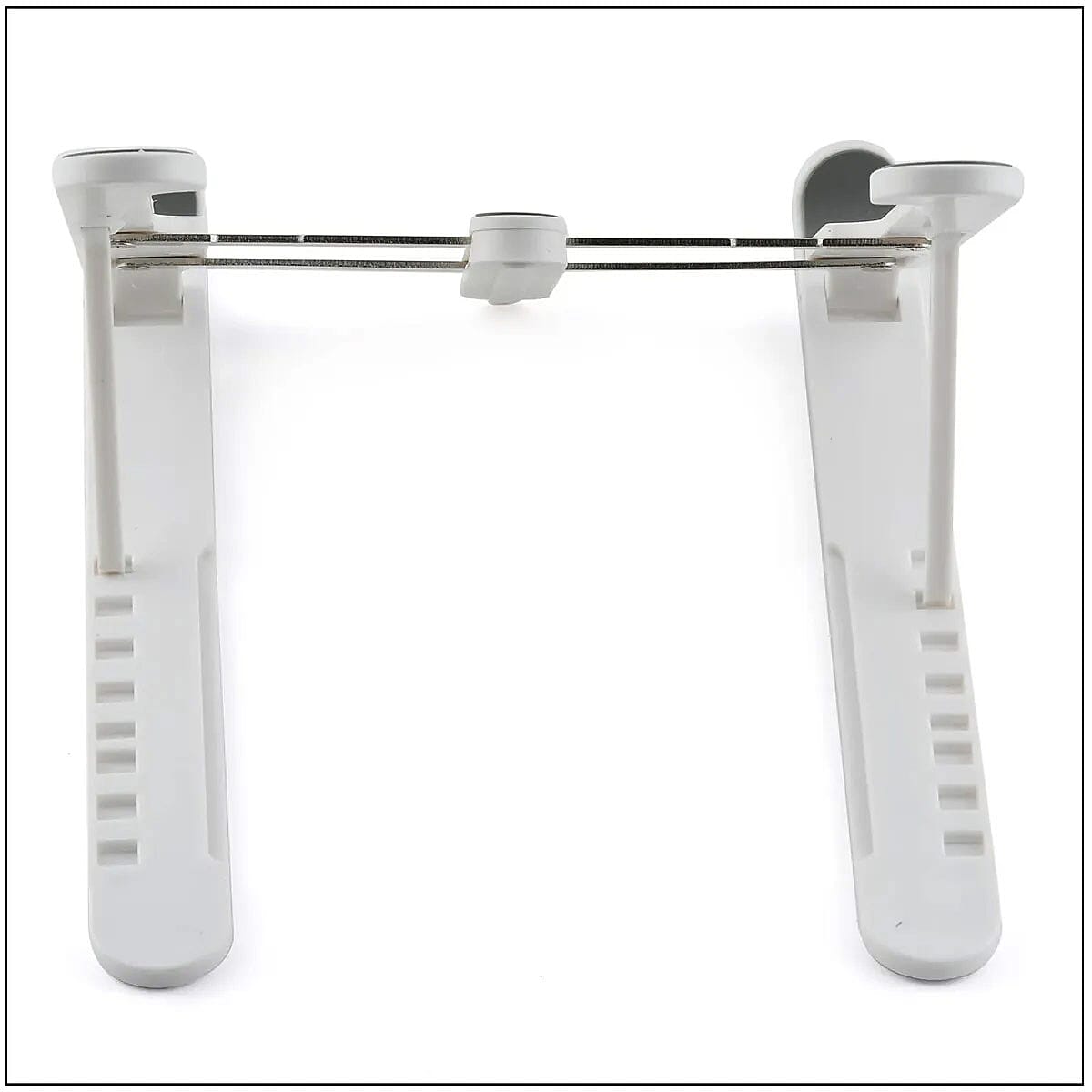 White Silicone and Stainless Steel Adjustable Total of 8 Different Angles Foldable Laptop Holder image number 6