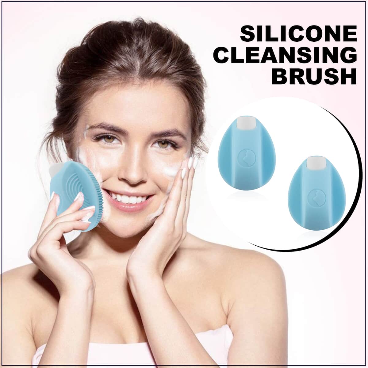 Set of 2 Blue Silicone Cleansing Brush image number 1