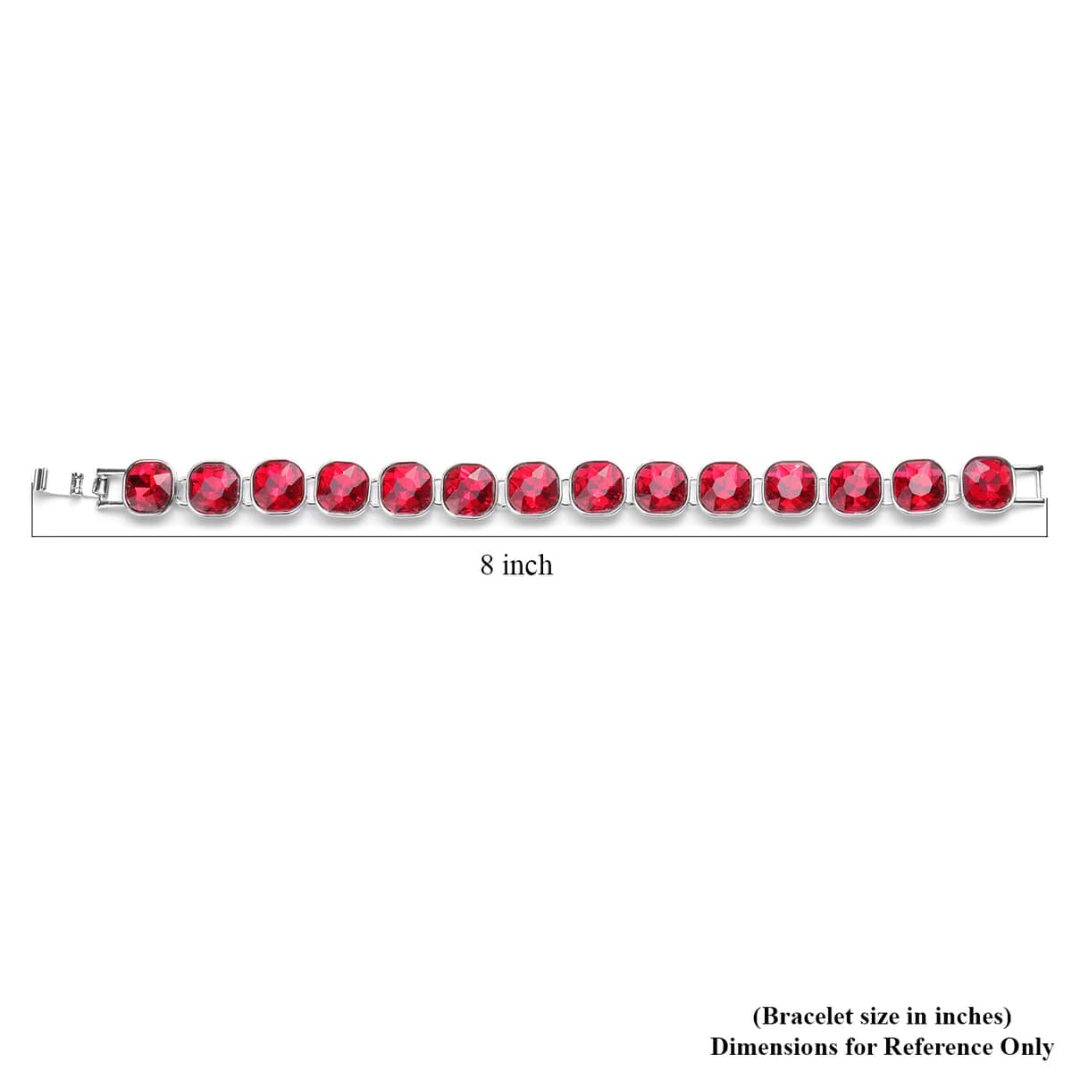 Simulated Ruby Tennis Bracelet in Silvertone (7.50 In) image number 2