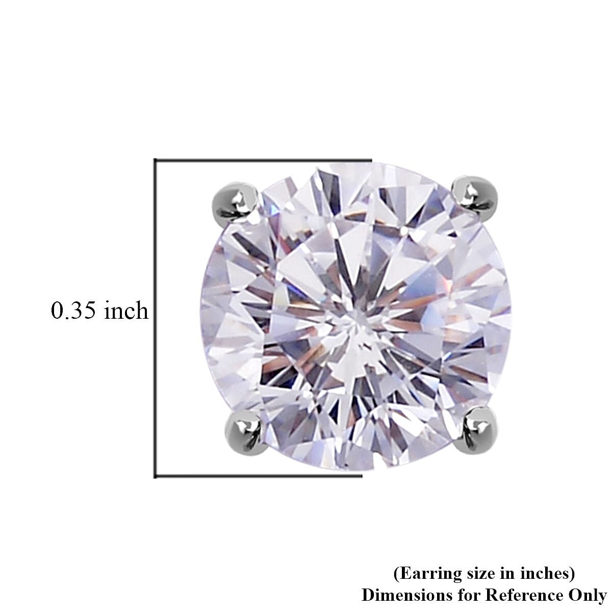 Lustro Stella Plum Blossom Cut Finest CZ Stud Earrings in Sterling Silver 6.75 ctw