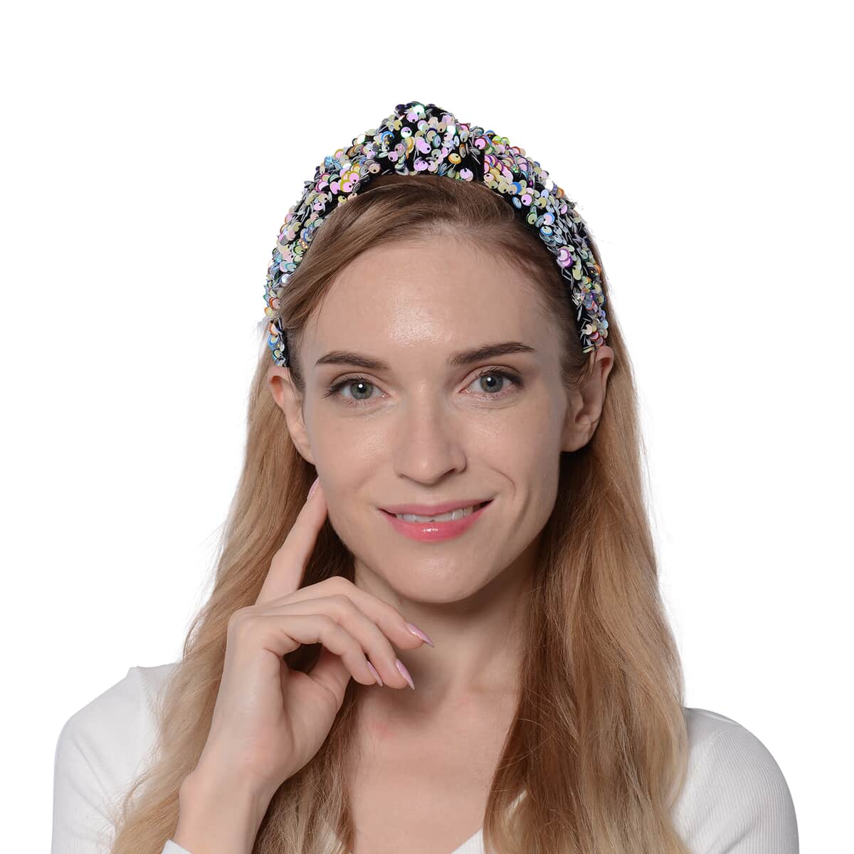 Set of 3 Multi Color Sparkly Wide-Brimmed Headband (5x6.2x1.5) image number 1