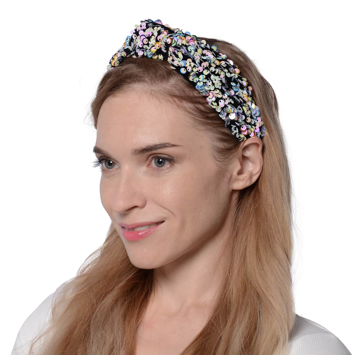 Set of 3 Multi Color Sparkly Wide-Brimmed Headband (5x6.2x1.5) image number 2