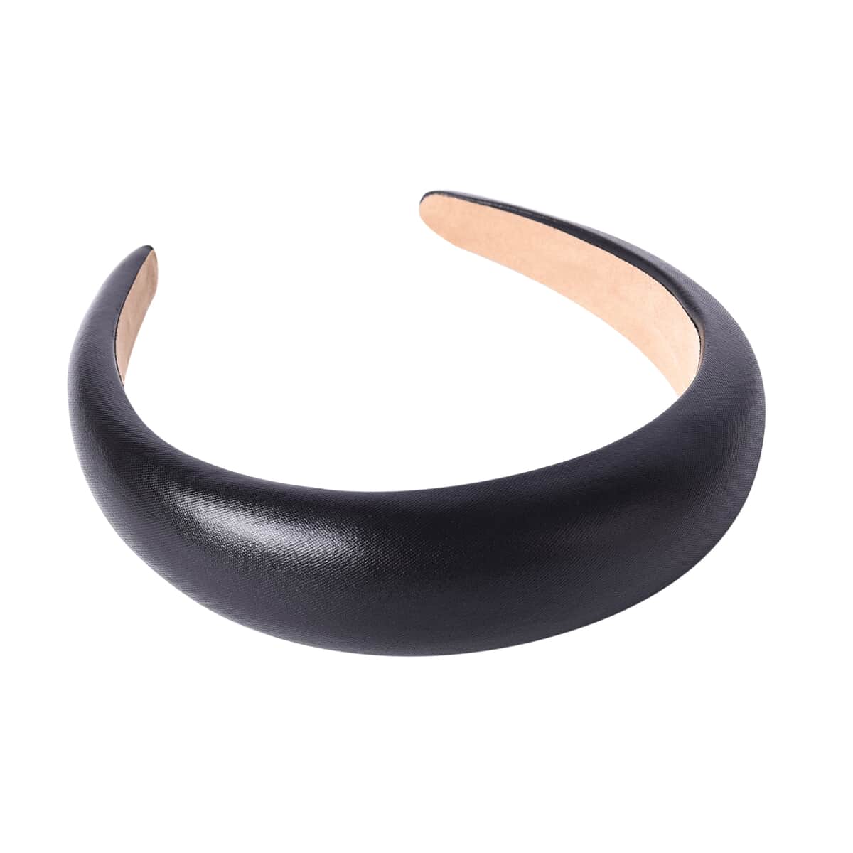 Set of 2 Gold and Black Faux Leather Sponge Hair Hoop image number 4