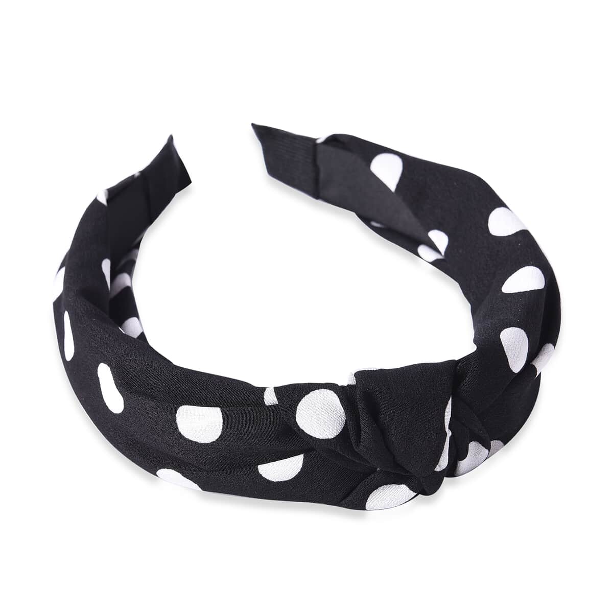 Set of 3 Coffee, Black Leopard and Polka Dot Print Pattern Wide-Brimmed Headband image number 6