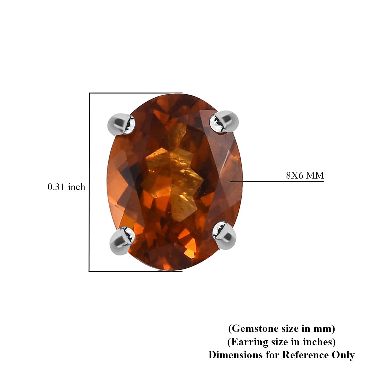 Santa Ana Madeira Citrine Earrings , Stud Earrings , Solitaire Earrings , Platinum Over Sterling Silver Earrings 2.35 ctw image number 4