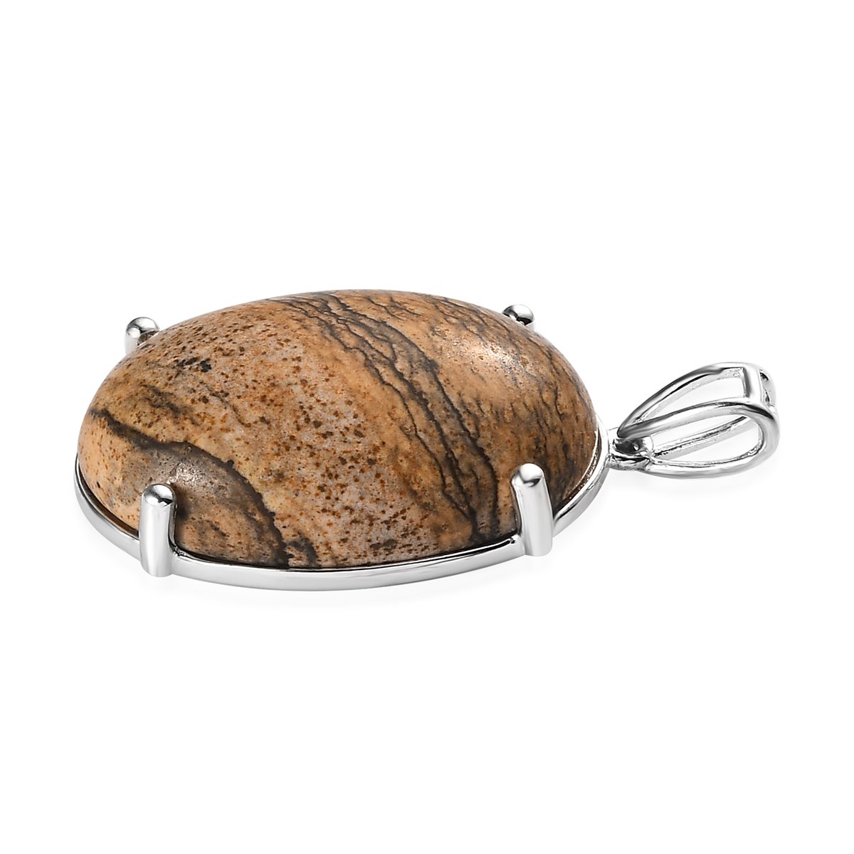 Silver Leaf Jasper 20.25 ctw Solitaire Pendant without Chain in Sterling Silver