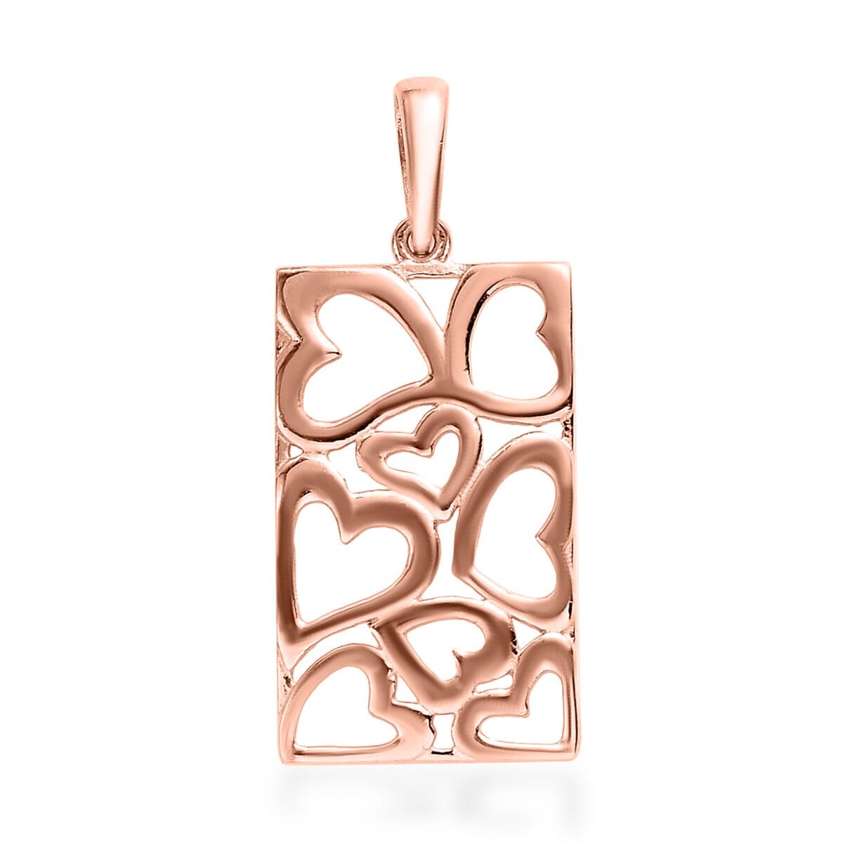 14K Rose Gold Over Sterling Silver Pierced Heart Pendant 2 Grams image number 0