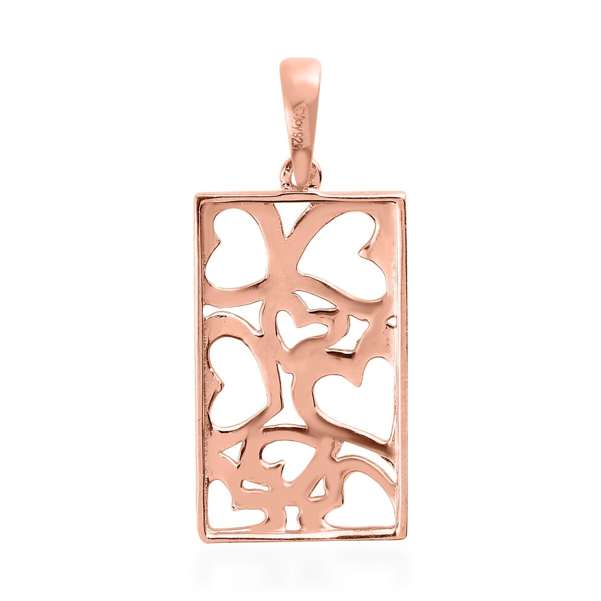 14K Rose Gold Over Sterling Silver Pierced Heart Pendant 2 Grams image number 4