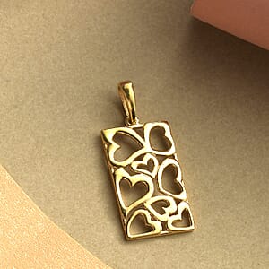 14K Yellow Gold Over Sterling Silver Pierced Heart Pendant 2 Grams