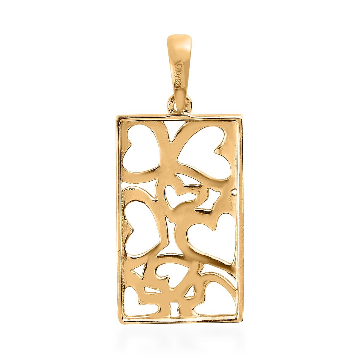 14K Yellow Gold Over Sterling Silver Pierced Heart Pendant 2 Grams image number 4